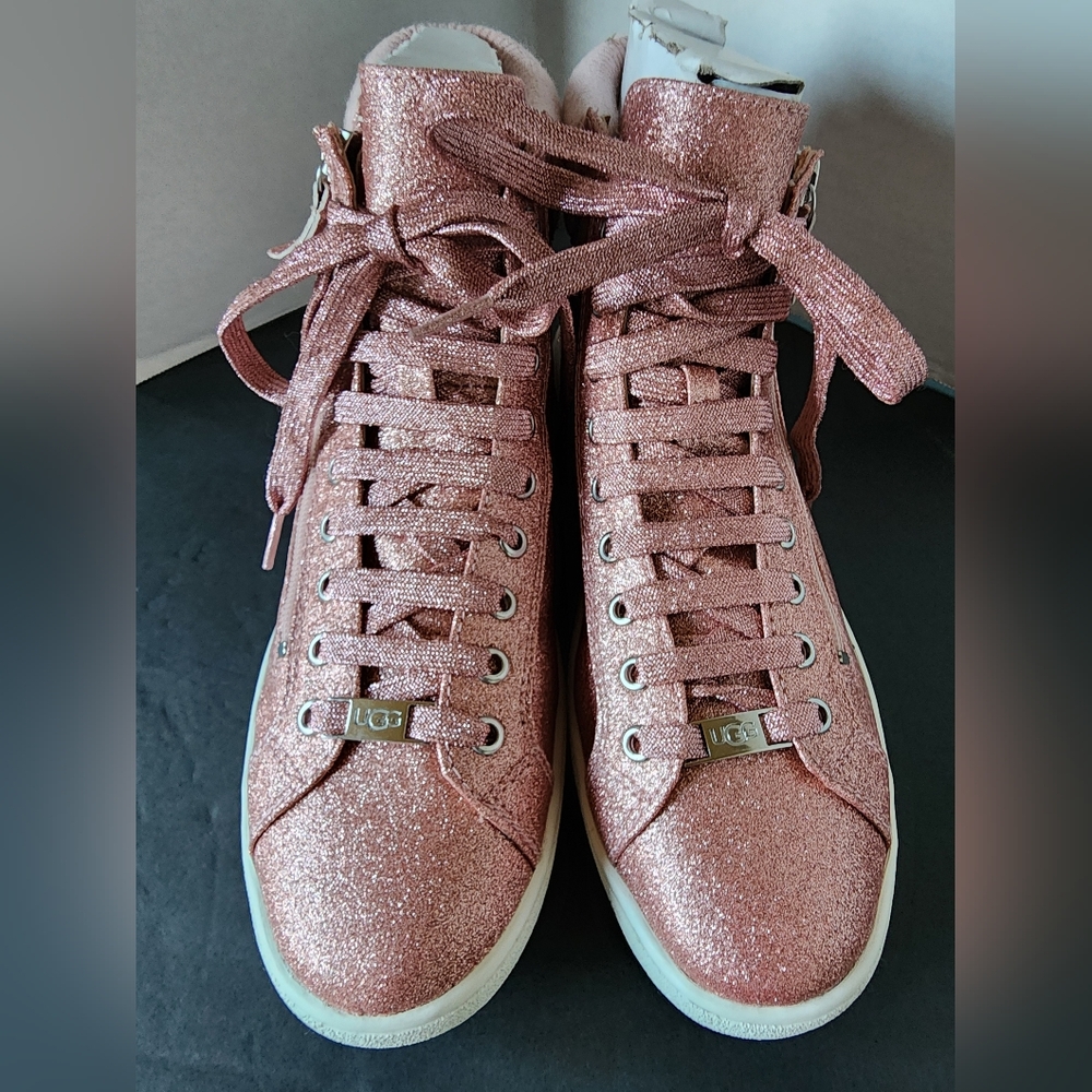 ✨️NIB✨️ Ugg Olive Pink Glitter High Top Shoes, Womens Size 11 - Picture 5 of 12